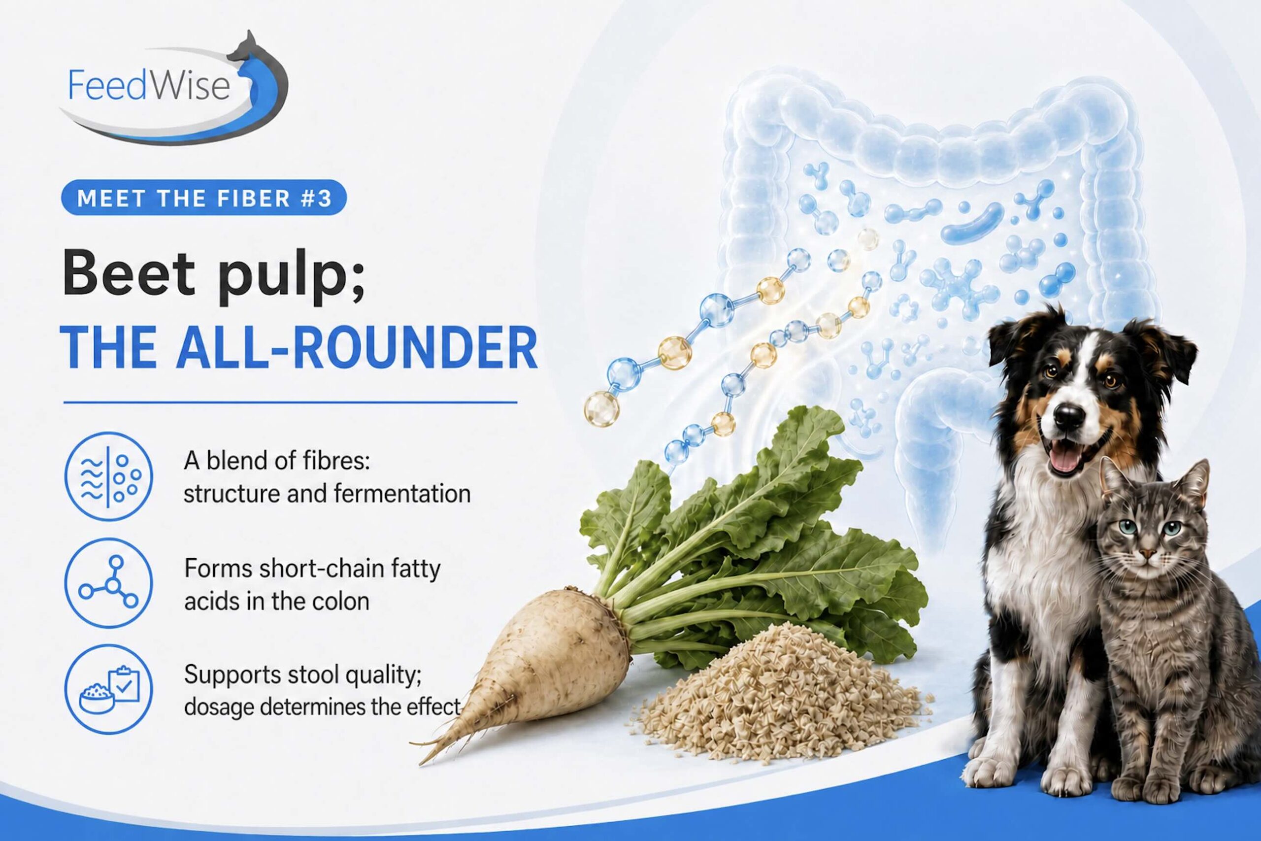 FeedWise infographic: beet pulp as a versatile fibre for dogs and cats