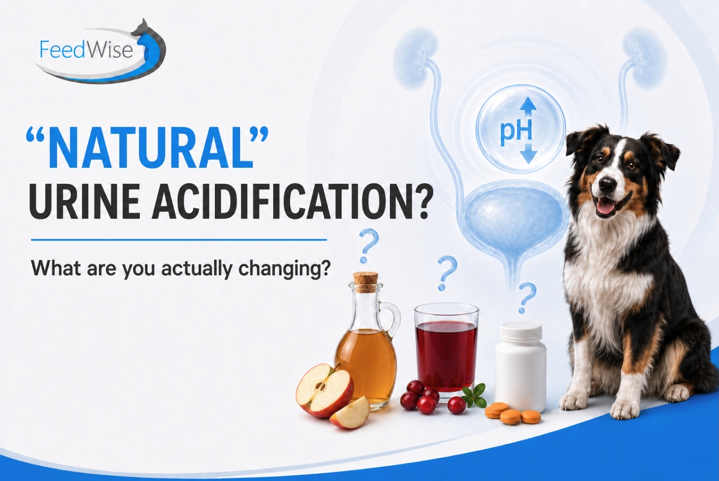 FeedWise infographic: apple cider vinegar, cranberry and vitamin C as “natural” urinary acidifiers in struvite